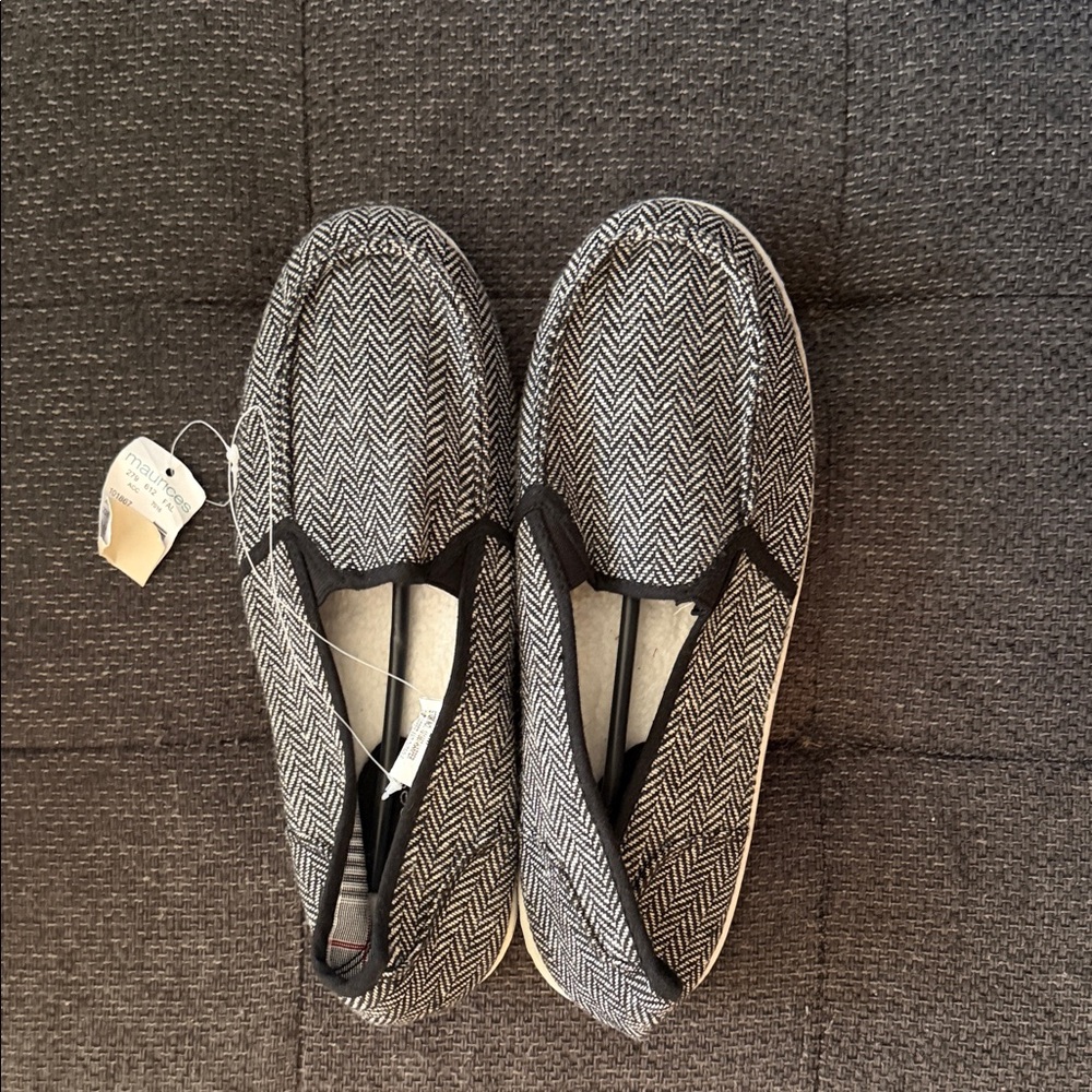 Women's Black and White Slip-On Sneakers